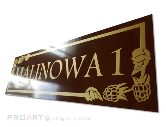 prostokątny metalowy numer domu